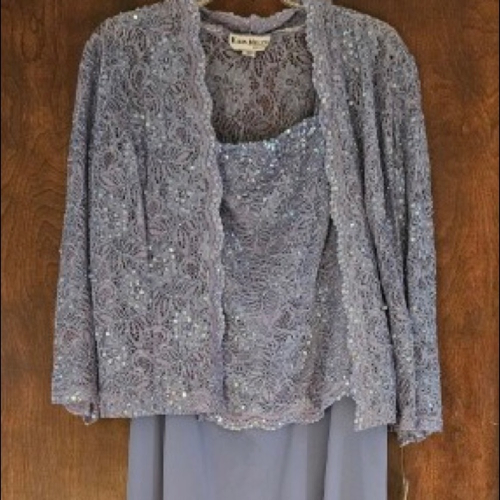 Full length gown with separate jacket - 2 piece